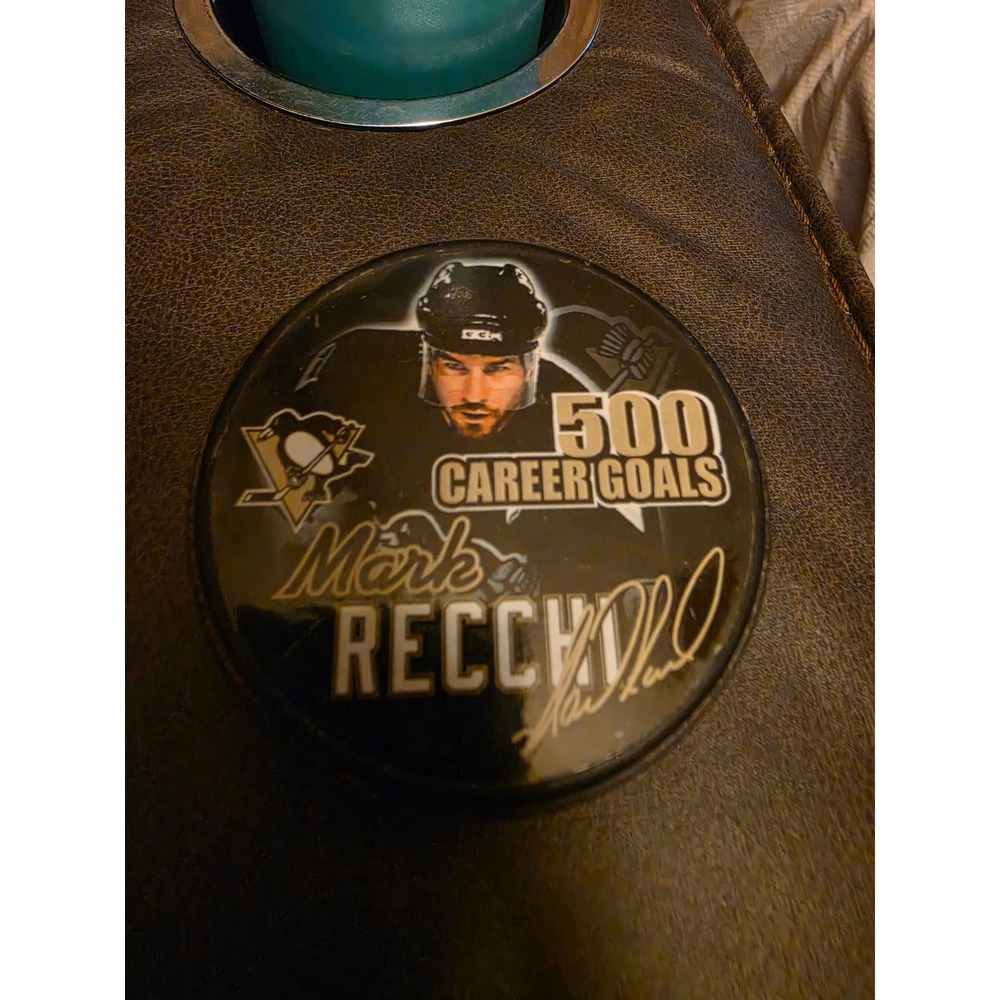 Mark Recchi Pittsburgh Penguins 500 Career Goals Official Hockey Puck Canada